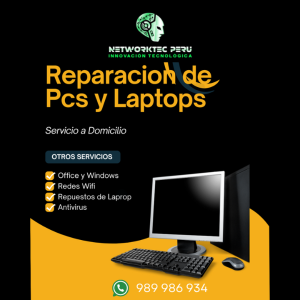 SERVICIO REPARARACION DE PCS Y LAPTOPS A DOMICILIO